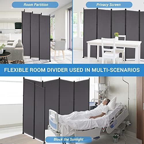 MAYOLIAH 6 Panel Room Dividers Folding Privacy Screen 6ft Tall Partition - Image 6