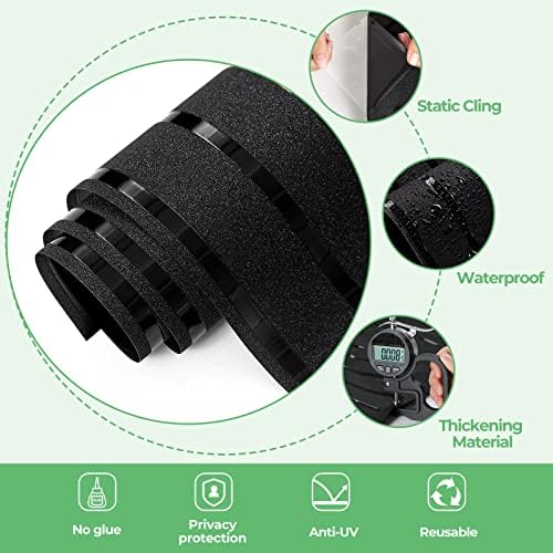 Blackout Frosted Privacy Film: 100% Room Light Darkening Black Out Tint Self-Adhesive Static Cling Window Cover Stickers 118.1 x 29.5 Inch - Image 6