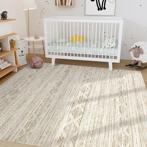 Nakagishi 6x9 Area Rugs Living Room: Washable Boho Large Neutral Modern Soft Farmhouse Beige Rug Stain Resistant Indoor Floor Non-Slip Carpet for Women Home Enthusiasts Aged 25-45 - Bedroom Room Decor - Image 7