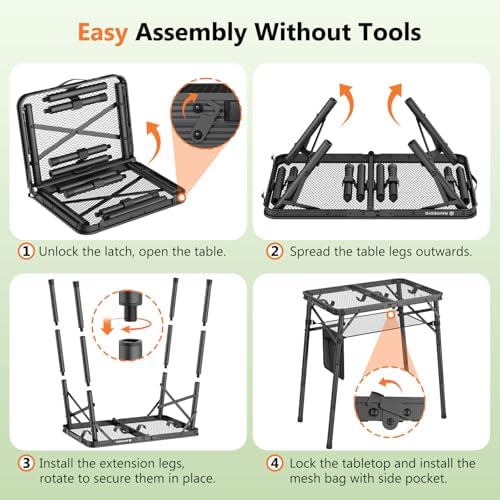 Raynesys Portable Folding Grill Table for Outside for Picnic, Camping - Image 6