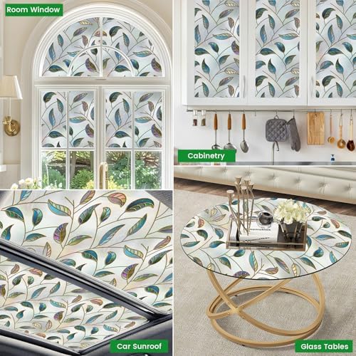 DKTIE Static Cling Decorative Window Film Privacy Film 35.4'' x 118.1'' - Image 6
