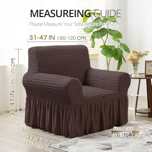 NICEEC Arm Chair Covers Armchair Covers Universal Slipcovers with Skirt - Image 6