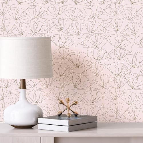 Peel and Stick Wallpaper Panels, Drawn to Nature, 8-Pack | 16 x 24 in panel size; Covers up to 21.33 sq ft; Vinyl peel & stick; No paste needed; Great for walls, shelves & cabinets. - Image 8