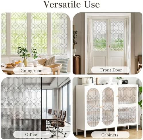 Sunbaby Reeded Glass Window Privacy Film, Static Cling 35.4"x157.4" - Image 6