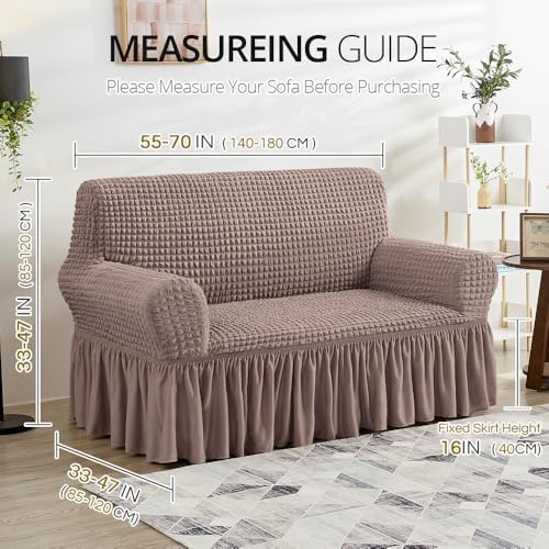 NICEEC Loveseat Covers Washable Love Seat Couch Covers Slipcover with Skirt - Image 6