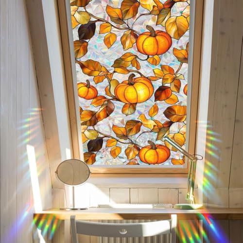 Pumpkin Fall Window Clings Halloween Stained Glass Window Film - Image 6