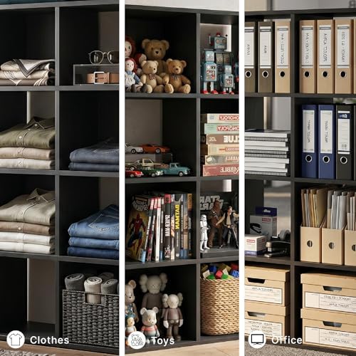 Signature Design by Ashley 8 Cube Storage Organizer, Black Bookcase - Image 6