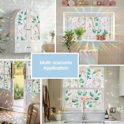 ADD.HERES Rainbow Window Privacy Film, Stained Glass Cling, 17.5" x 78.7" - Image 6