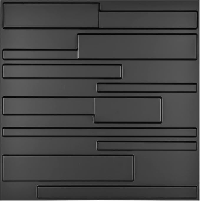 Art3d Decorative 3D Wall Panels 12 Pack 19.7" x 19.7" Creative Wall Panel for Indoor Decoration, Carbon Black - Image 7
