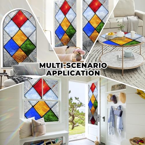 Window Privacy Film Frosted Glass Window Sticker Window Film Static Glass Cling Tint Non-Adhesive for Home Door Decorative Frosting Cover 17.5 X 39.3 inch - Image 6