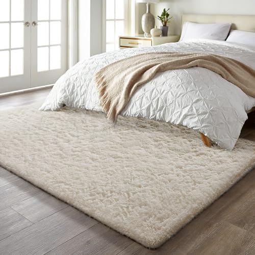 Ophanie 5x7 Area Rugs for Living Room Ivory, Fluffy Shag Large Fuzzy Plush Soft Rug, Shaggy Floor Big Carpets for Bedroom Nursery, Kids Home Decor Aesthetic with Over 99 pcs Pile fibers - Image 6