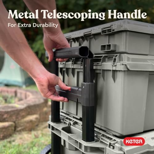 Keter Stack-N-Roll Outdoor Gear Organizer, 3-Piece Rolling Storage System - Image 7