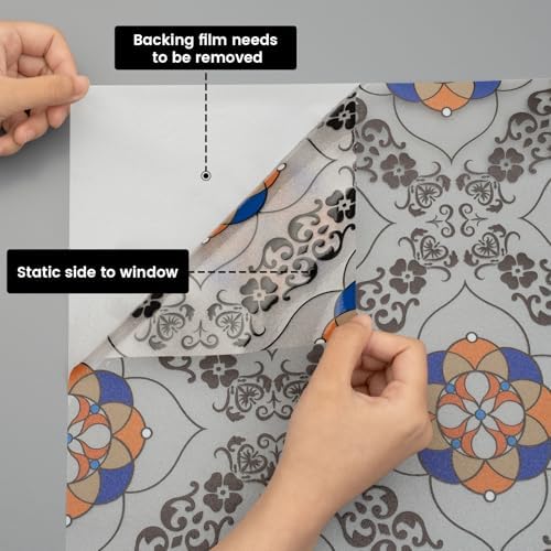 DKTIE Window Privacy Film Azulejo Tile Pattern, 17.7in X 78.7in - Image 7