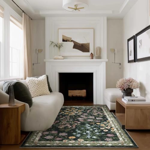 3x5 Washable Area Rugs for Entryway: Small Throw Rugs Stain Resistant Non Slip Low Pile Soft Faux Wool Lightweight Entry Rug for Bedroom Kitchen Living Room Laundry Room Bathroom Front Door Indoor - Image 6