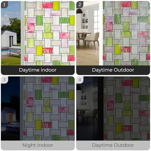 ADD.HERES Window Privacy Film, 3D Stained Glass Window Film, 23.6x35.4in - Image 6