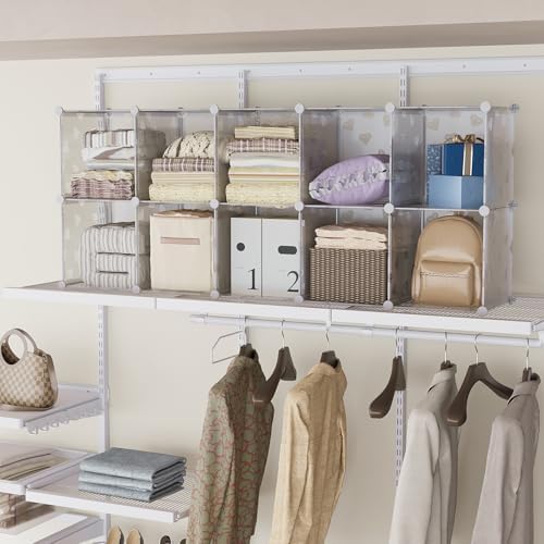 UNKU 6 Cube Storage Organizer, Closet Organizer Storage Shelf,Translucent - Image 6