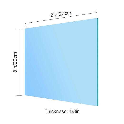 8x8 Inches Blue Mirror Acrylic Sheet – 2 Pcs Reflective Acrylic Panel for DIY Crafts, Home Décor & More (20x20 cm) - Image 6