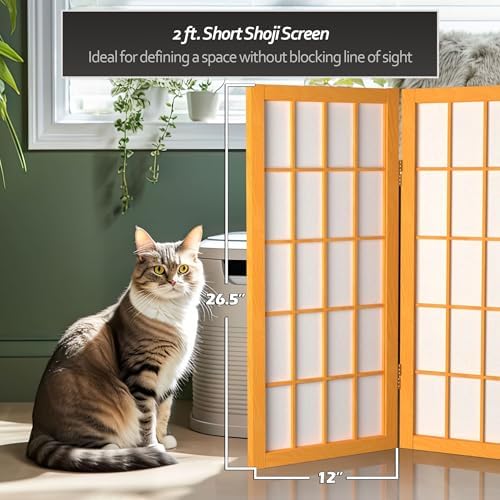 2 ft. Short Desktop Window Pane Shoji Screen - Honey - 3 Panels - Image 6