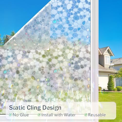 JAYONG Stained Glass Rainbow Window Privacy Film with Kit, 35.4'' x 78.7'' - Image 6