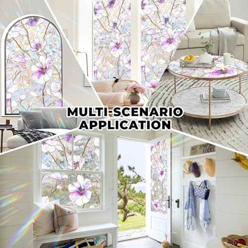 Window Privacy Film Frosted Glass Window Sticker Window Film Static Glass Cling Tint Non-Adhesive for Home Door Decorative Frosting Cover 17.5 X 78.7 inch - Image 6