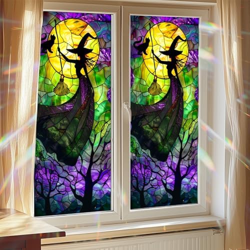 HOMETITUTE Gothic Witch Cat Moon Privacy Window Film Cling 17.7x39.3 PVC - Image 7