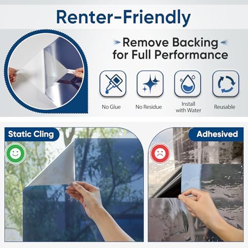 SUNBABY Window Privacy Film, One Way Mirror & Heat Blocking, 35.4"x78.7" - Image 6