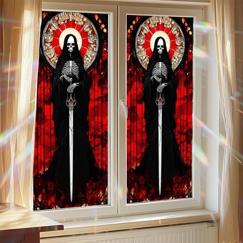HOMETITUTE Halloween Reaper Gothic Privacy Window Cling 17.7x39.3 PVC - Image 7