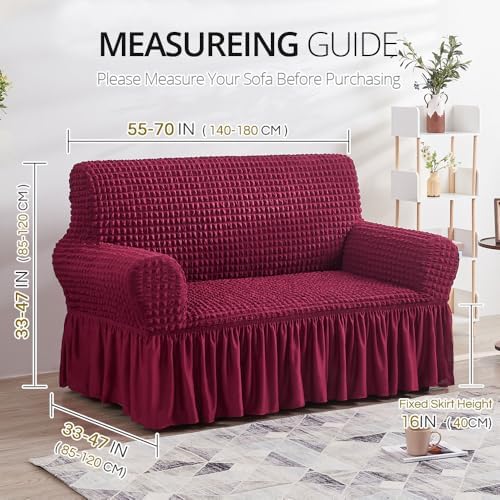 NICEEC Loveseat Covers Washable Love Seat Couch Covers Slipcover with Skirt - Image 6