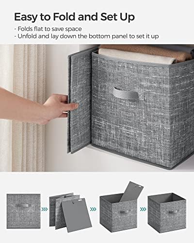 SONGMICS Storage Cubes, Set of 6, 13-Inch Foldable Closet Organizers - Image 6