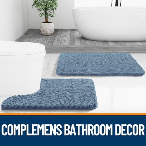 OLANLY Bathroom Runner Rugs 45x27, Extra Soft Absorbent Chenille Bath Rugs - Image 7
