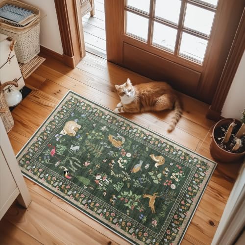 Machine Washable Throw Rugs for Entryway: Door Mat Indoor Entrance 2x3 Rug Small Area Rug Non-Slip Low Pile Soft Kitchen Rug for Front Door Indoor Entrance Entry Bedside Kids Room - Image 6