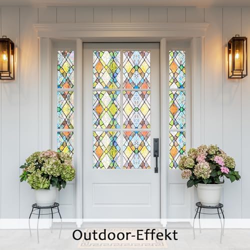 Stained Glass Window Film, 3D Colorful Static Cling 17.5" x 78.7 - Image 6