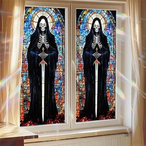 HOMETITUTE Grim Reaper Gothic Privacy Window Film Cling 17.7x39.3 PVC - Image 7