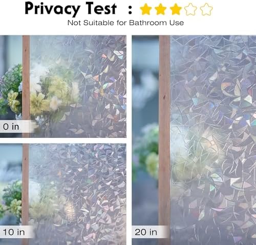 Volcanics Rainbow Window Privacy Film with Installation Tools, Decorative Stained Glass Window Film, Static Cling Heat Control Window Tinting Film Stickers, Grayish Silver, 17.5 x 78.7 inches - Image 6