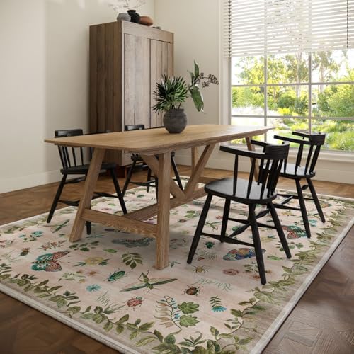 Machine Washable Rugs for Living Room: 8x10 Area Rugs Stain Resistant Non Slip Low Pile Soft Lightweight Carpet Rugs for Bedroom Kitchen Dining Room Nursery Kids Room Farmhouse - Image 6