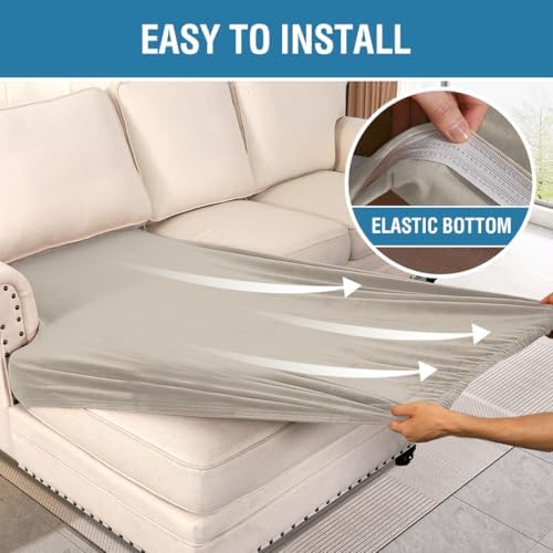 H.VERSAILTEX Velvet Stretch Individual Chaise Cover Sectional Couch Covers for L Shaped Sofa Both Left/Right Furniture Protector Seat Cushion Sofa Cover (1 Piece Chaise Cover, French Oak) - Image 6