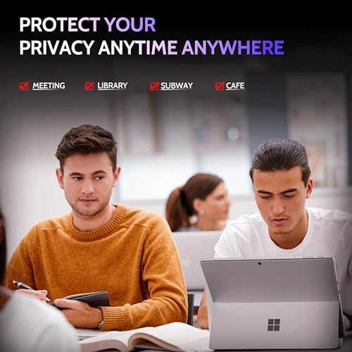 Peslv Privacy Screen for 10.5 Inch Surface Go 4/3/2/1, MagicSuction™ Removable Anti Spy Black Protector, Glare Blue Light Filter for Microsoft Laptop Computer Monitor - Image 7