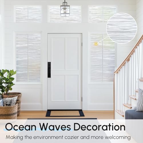 DOWELL Window Privacy Film, Frosted Glass Privacy Window Film, Static Cling Vinyl Clings, UV Blocking Heat Control Glass Covering, Removable Decorative Door Sticker for Home Office, 17.5" x 118.1" - Image 6