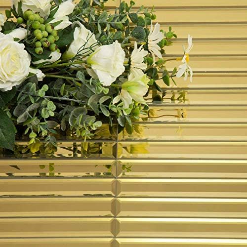 Gold Beveled Mirror Tile, 12x12 Inch Mirror Strip Backsplash Tiles for Kitchen Bathroom Shower Wall 5 Sheets - Image 6