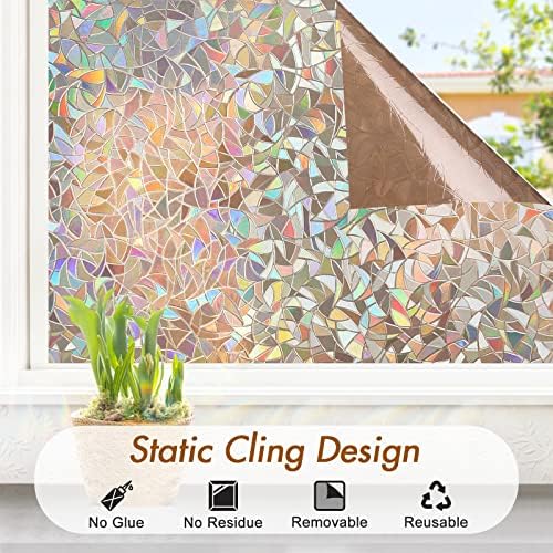 Haton Window Privacy Film, Rainbow Film, Brown 35.4" x 78.7" - Image 6