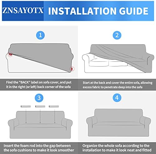 ZNSAYOTX 1 Piece Jacquard Couch Covers for 3 Cushion Couch Living Room High Stretch Sofa Cover Pets Dogs Friendly Anti Slip Thickened Slipcovers Furniture Protector (Sofa, Dark Grey) - Image 7