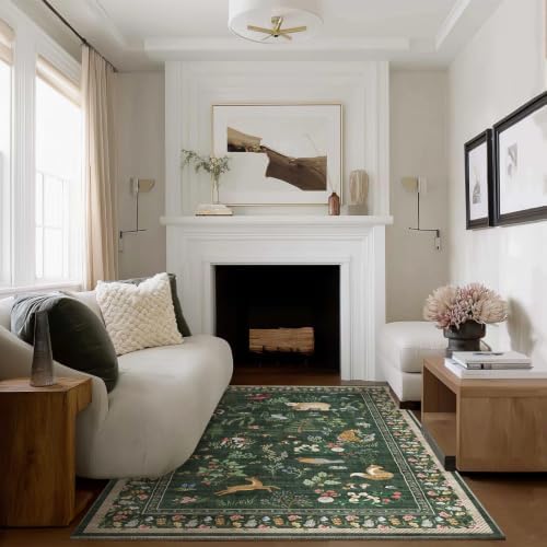 3x5 Washable Area Rugs for Entryway: Small Throw Rugs Stain Resistant Non Slip Low Pile Soft Faux Wool Lightweight Entry Rug for Bedroom Living Room Kitchen Bathroom Laundry Room Home Office Indoor - Image 6