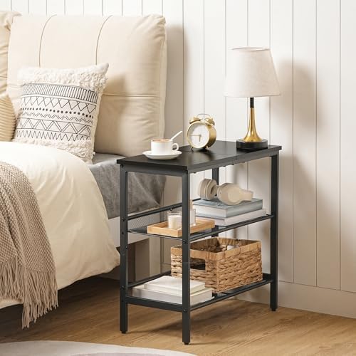 HOOBRO Black Side Table, 3-Tier Metal Side Table, Small Black Table with 2 Flat or Slant Adjustable Shelves for Small Spaces, Hallway, Living Room, Bedroom, Sturdy, Easy Assembly, Black BB23BZ01G1 - Image 6