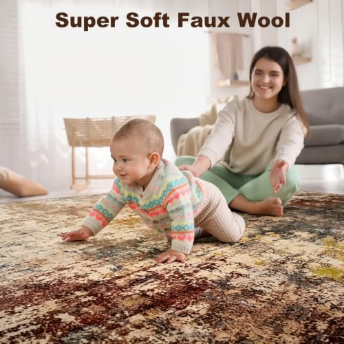 Modern Abstract 3x5 Rug, Non Slip Entryway Rug, Soft Machine Washable Rugs - Image 6