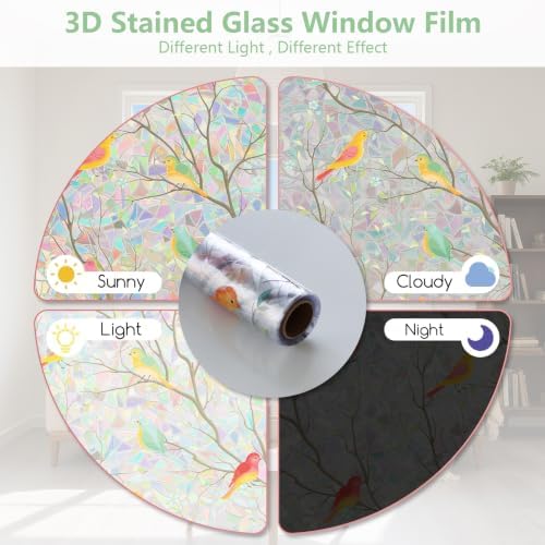 Kromapolis Window Privacy Film, Stained Glass Rainbow Bird, 23.6″ x 78.7″ - Image 7