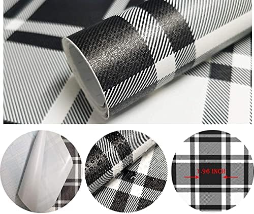 Guvana 17.7"x197" Black and White Peel and Stick Wallpaper Trellis Removable Contact Paper Modren Self-Adhesive Waterproof Wallpaper for Wall Paper Bedroom Shelves Drawer Liner Decorative - Image 6