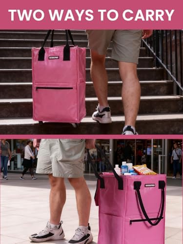 WORKPRO Medium Rolling Grocery Bag, 18-Gallon Rolling Tote with 4 Wheels - Image 6