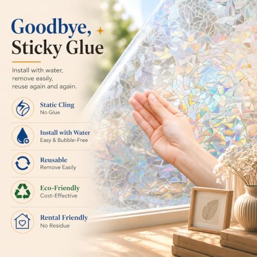 Rainbow Window Privacy Film, Stained Glass Cling, 35.4 inch * 78.7 inch - Image 7