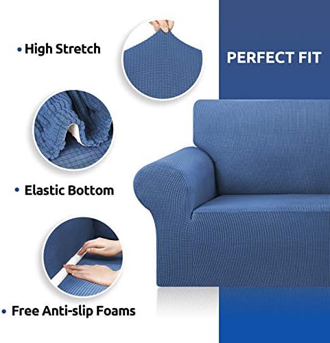 KEKUOU Stretch Couch Covers for Sofa, 3 Cushion Couch Slipcover,Riverside - Image 6