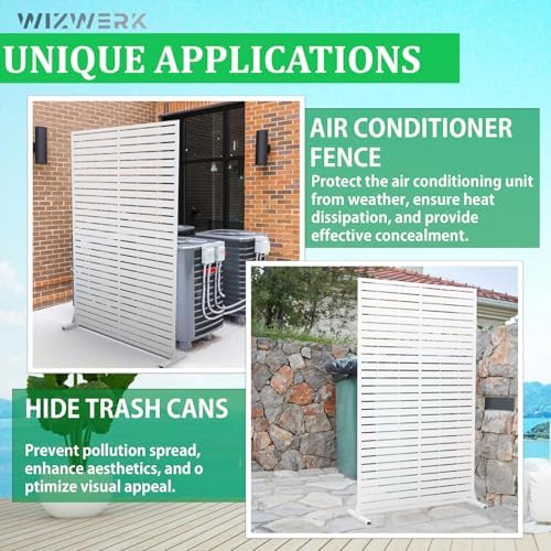 6FT Metal Privacy Screen Outdoor Privacy Panel and Garden Divider, Weather-Resistant Freestanding Panel with Stand, Durable Steel for Patio, Garden, Balcony & Backyard - Image 6